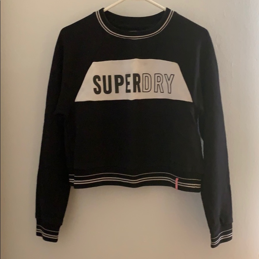 Superdry crew neck cropped sweatshirt